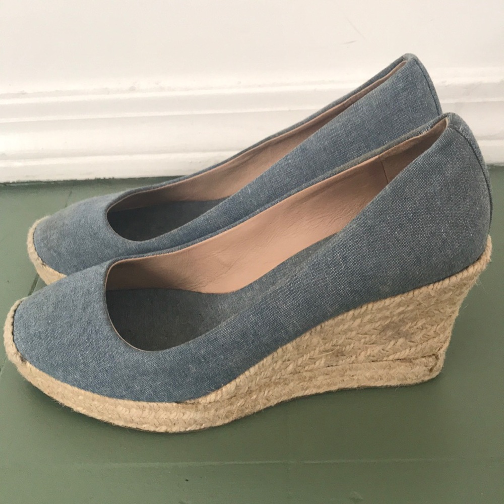 J.Crew Chambray Espadrille Wedges